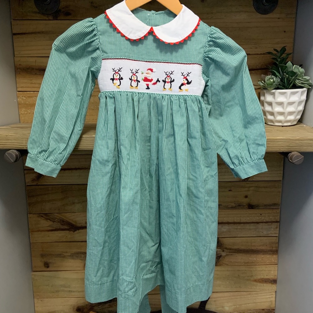 Smocked Mom N Me Christmas Dress 4T